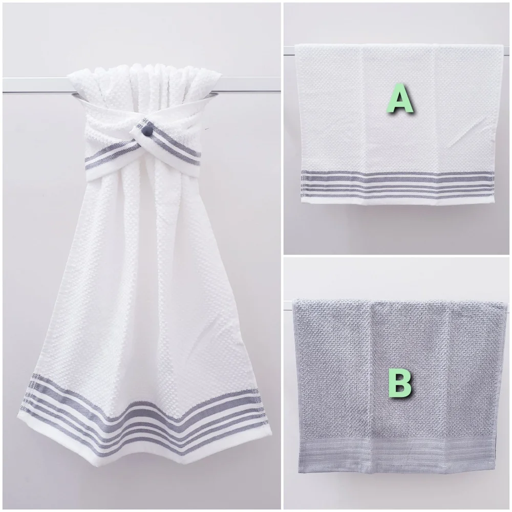 #9067 NEW! SILVER or WHITE Hang'N'Snap HAND Towel 🤍Select snap